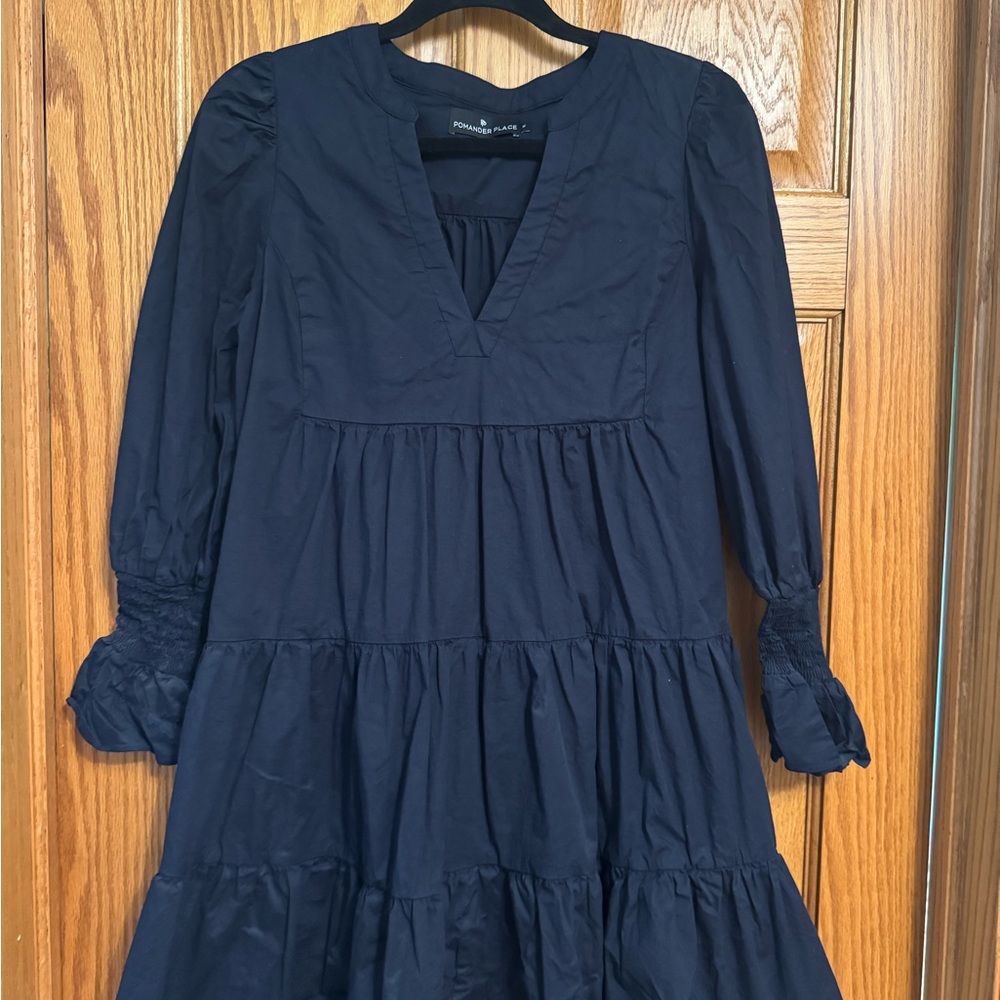 Tuckernuck POMANDER PLACE Navy Cotton Poplin Kenzo Dress